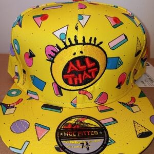 'All That' Geometric Yellow Fitted Cap